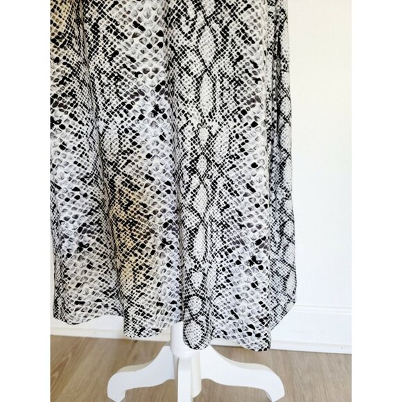 Good American Black White Python Runaround Midi Maxi Wrap Snakeskin Dress Small - Picture 9 of 13